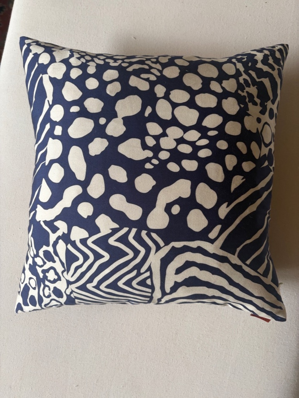 Missoni Home Navy and Cream Accent Pillow Cover with Goose Feather Pillow Insert